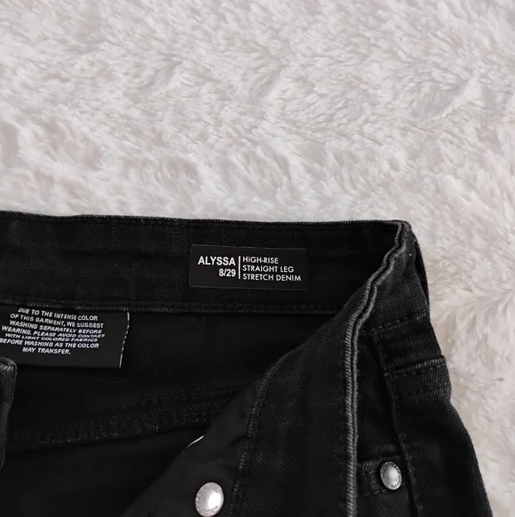 NWOT Buffalo David Bitton Alyssa Black High-Rise Straight Leg Jeans - Picture 4 of 5